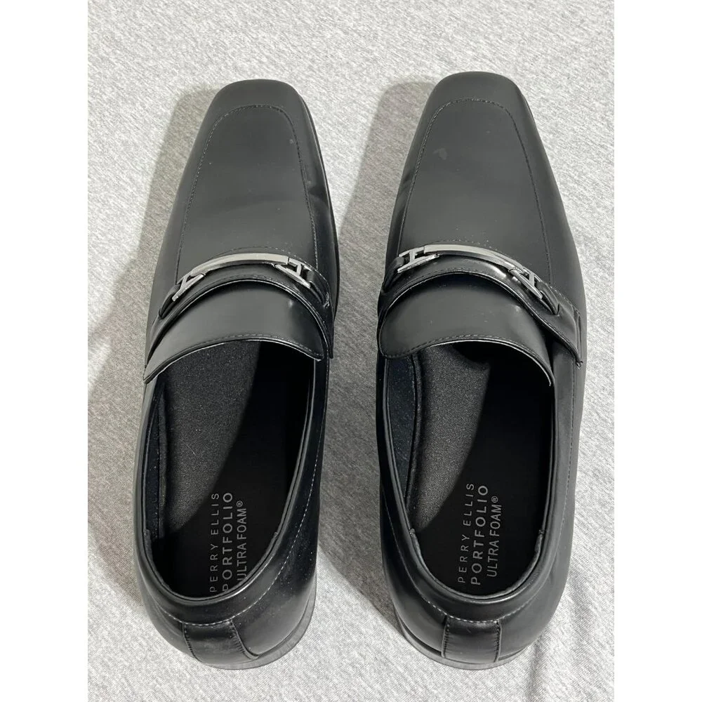 Perry‎ Ellis Shoes Mens Size 13 Black Stewart Ultra Foam Loafers PEAC12054M-1M